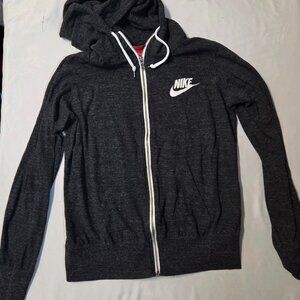 Share NIKE grey/black hoody jacket good condition light weight Large-Woman